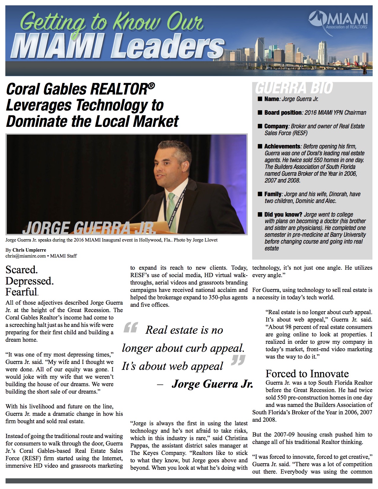 Miami Association of Realtors Leader Profile: Jorge Guerra Jr.