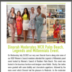 Dinorah Moderates WCR Palm Beach, Legends and Millennials Event.
