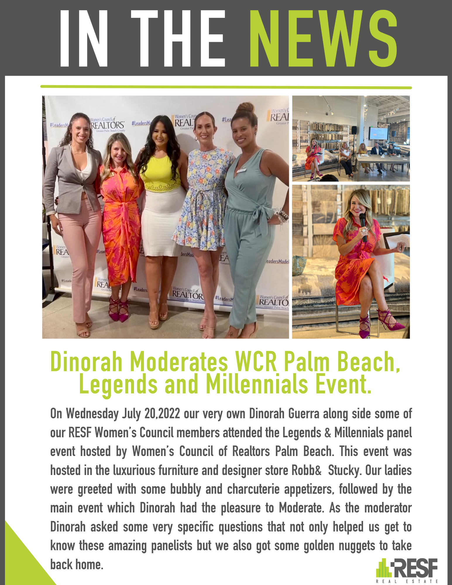 Dinorah Moderates WCR Palm Beach, Legends and Millennials Event.