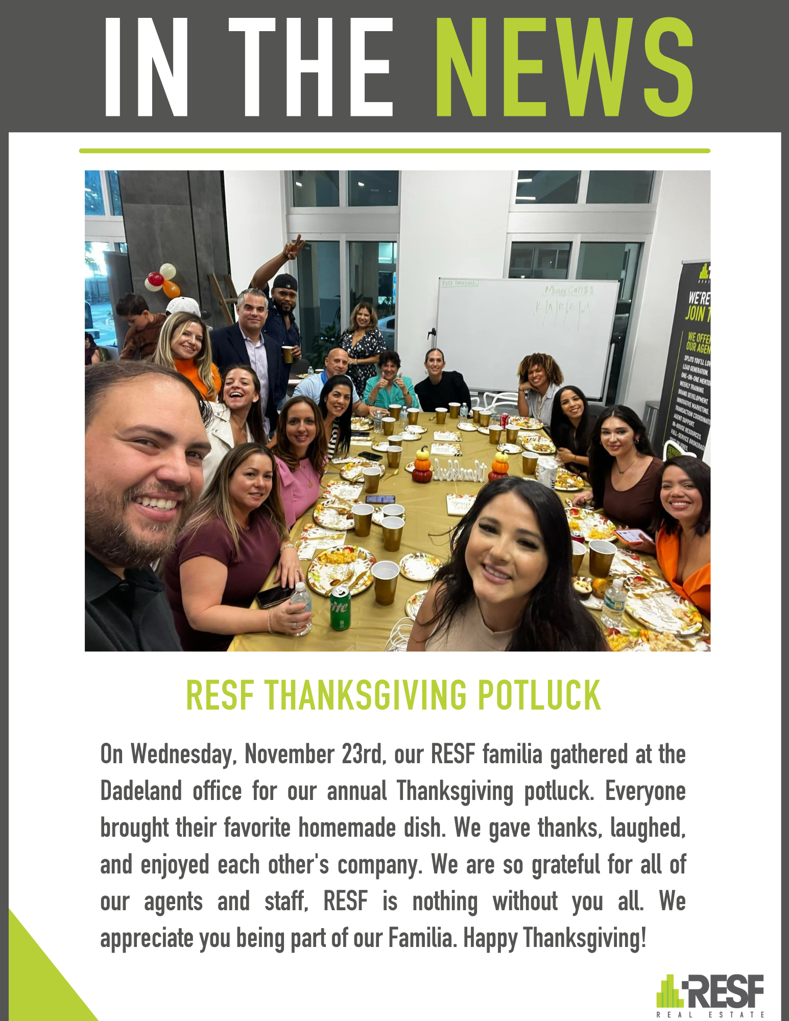RESF Thanksgiving Potluck