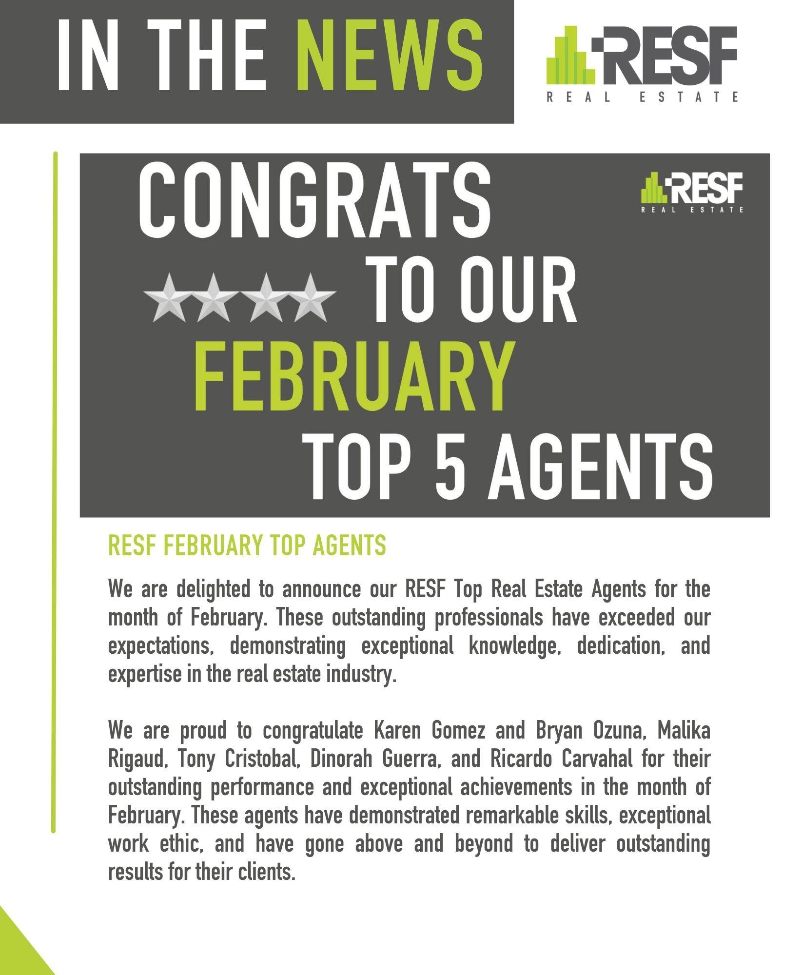 RESF FEBRUARY TOP AGENTS