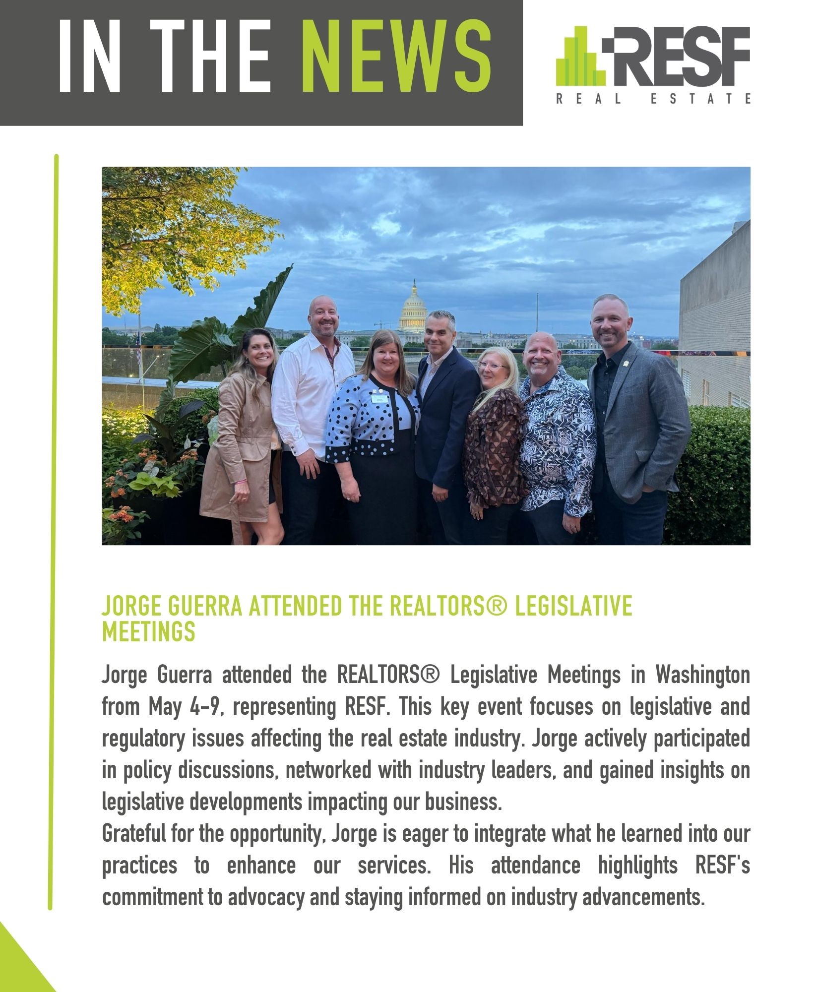 Jorge Guerra attended the REALTORS® Legislative Meetings
