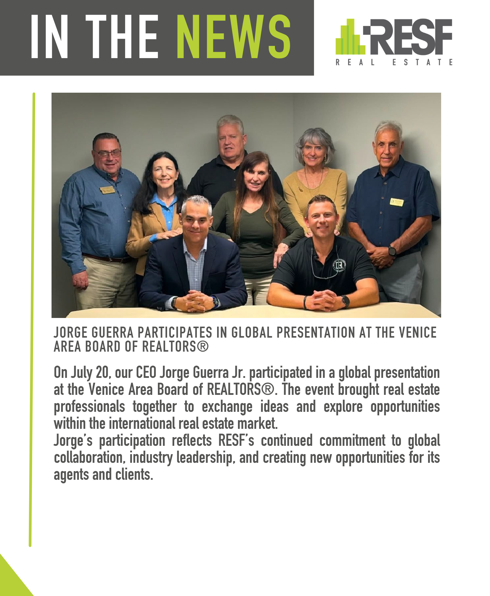 Jorge Guerra Participates in Global Presentation at the Venice Area Board of REALTORS®